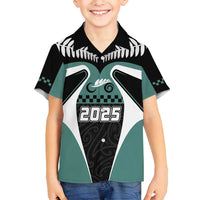 Custom New Zealand Bicycle 2025 Family Matching Puletasi and Hawaiian Shirt LT03 Son's Shirt Black-Teal - Polynesian Pride