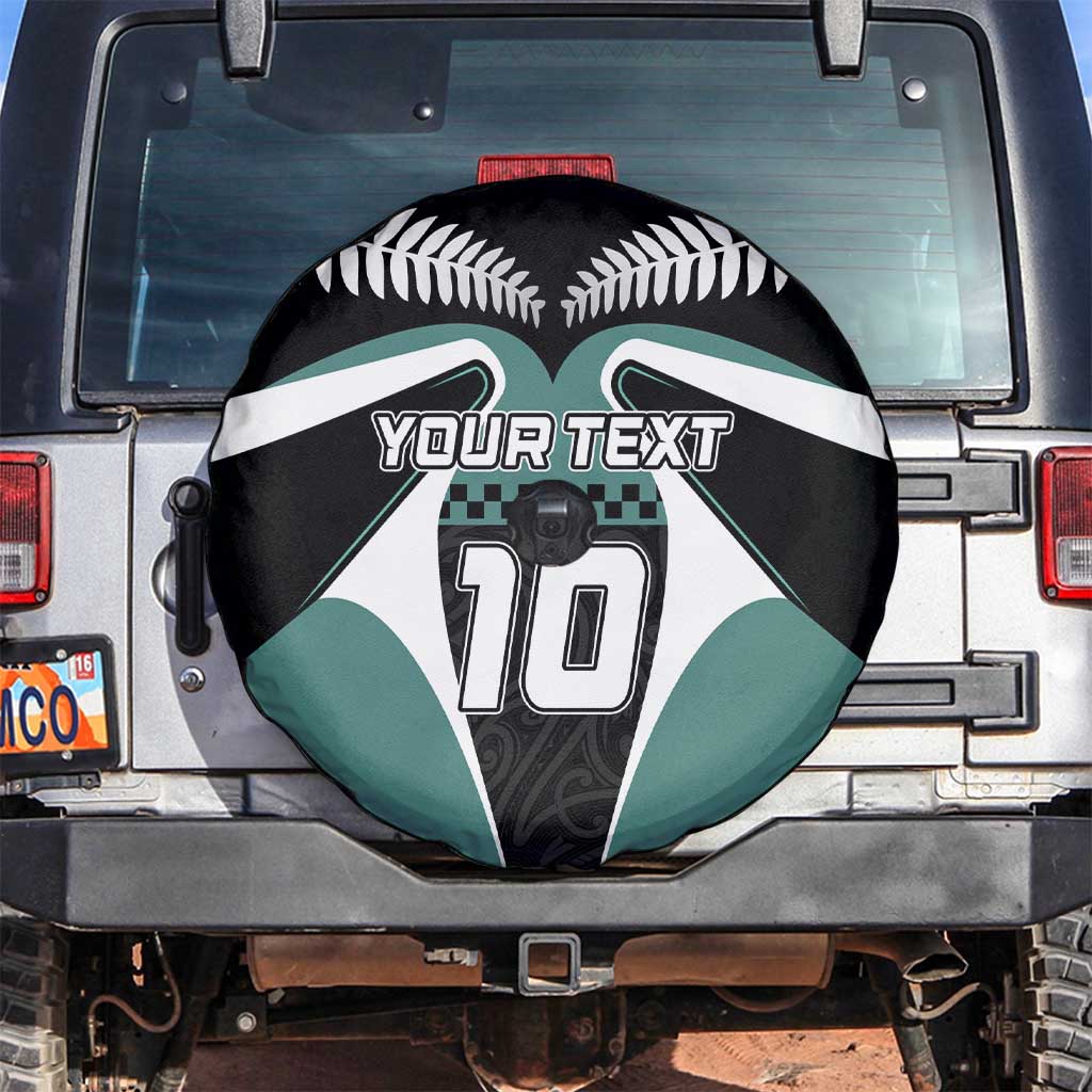 Custom New Zealand Bicycle 2025 Spare Tire Cover LT03 Black-Teal - Polynesian Pride