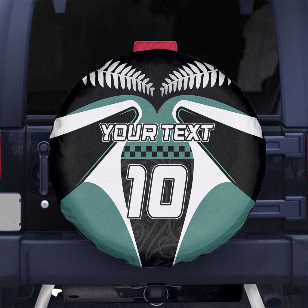 Custom New Zealand Bicycle 2025 Spare Tire Cover LT03 No hole Black-Teal - Polynesian Pride