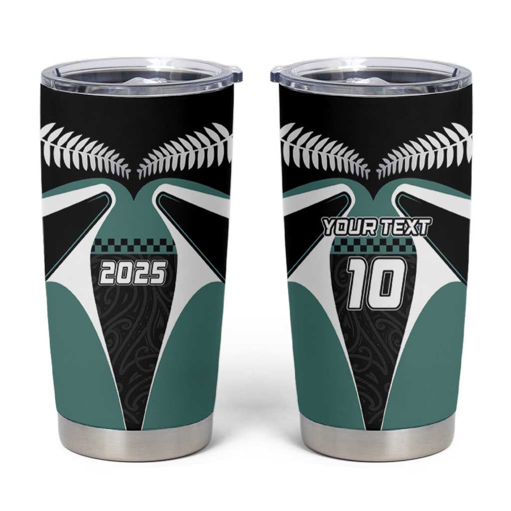 Custom New Zealand Bicycle 2025 Tumbler Cup LT03 Black-Teal - Polynesian Pride