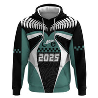 Custom New Zealand Bicycle 2025 Zip Hoodie LT03 Pullover Hoodie Black-Teal - Polynesian Pride