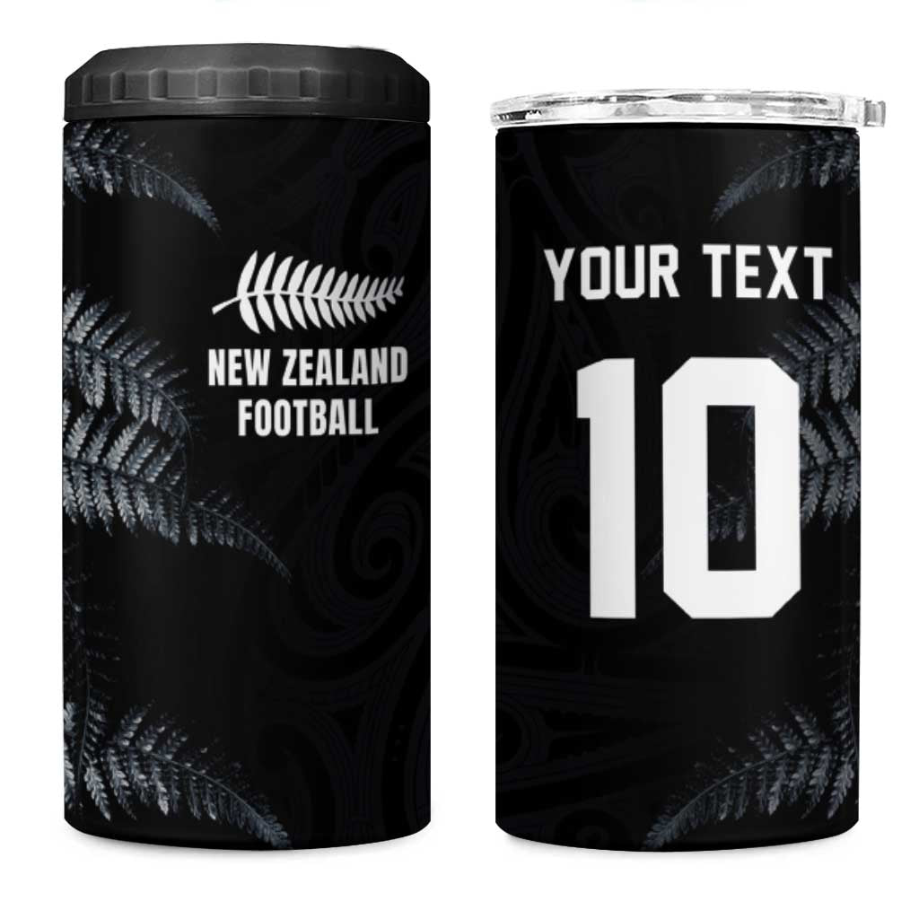 Custom New Zealand Football-Towards World Cup 2026 4 in 1 Can Cooler Tumbler LT03 One Size: 16 oz Black - Polynesian Pride