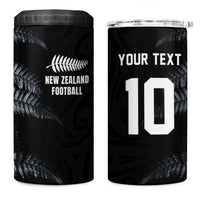 Custom New Zealand Football-Towards World Cup 2026 4 in 1 Can Cooler Tumbler LT03 One Size: 16 oz Black - Polynesian Pride