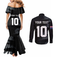 Custom New Zealand Football-Towards World Cup 2026 Couples Matching Mermaid Dress and Long Sleeve Button Shirt LT03 - Polynesian Pride