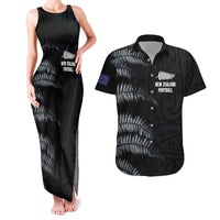 Custom New Zealand Football-Towards World Cup 2026 Couples Matching Tank Maxi Dress and Hawaiian Shirt LT03 Black - Polynesian Pride