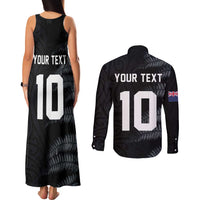 Custom New Zealand Football-Towards World Cup 2026 Couples Matching Tank Maxi Dress and Long Sleeve Button Shirt LT03 - Polynesian Pride