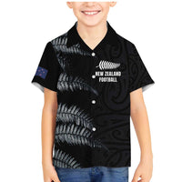 Custom New Zealand Football-Towards World Cup 2026 Family Matching Mermaid Dress and Hawaiian Shirt LT03 Son's Shirt Black - Polynesian Pride