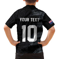 Custom New Zealand Football-Towards World Cup 2026 Family Matching Off The Shoulder Long Sleeve Dress and Hawaiian Shirt LT03 - Polynesian Pride