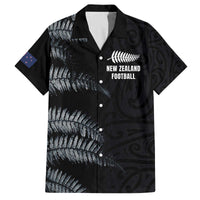 Custom New Zealand Football-Towards World Cup 2026 Family Matching Off The Shoulder Long Sleeve Dress and Hawaiian Shirt LT03 Dad's Shirt - Short Sleeve Black - Polynesian Pride