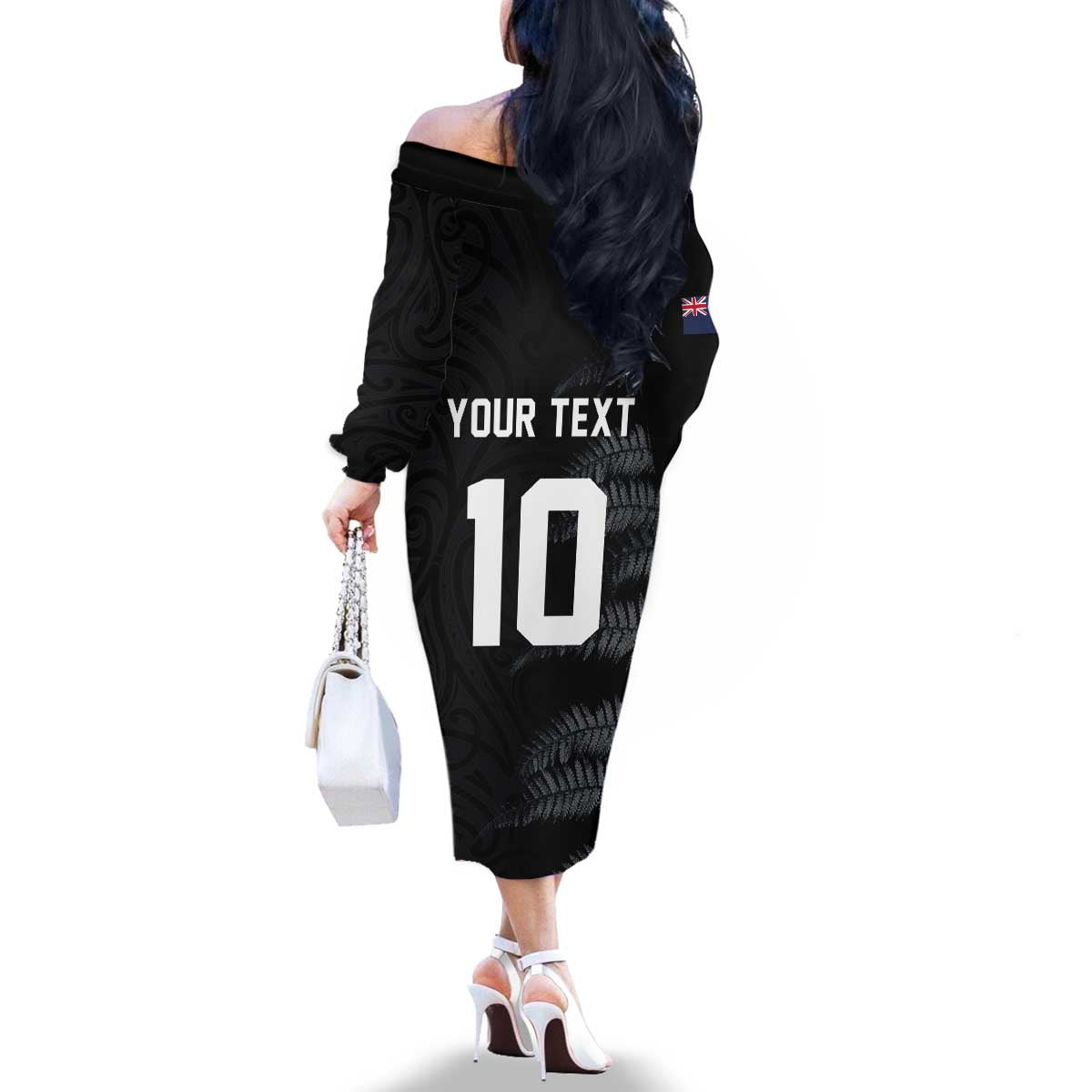 Custom New Zealand Football-Towards World Cup 2026 Family Matching Off The Shoulder Long Sleeve Dress and Hawaiian Shirt LT03 - Polynesian Pride