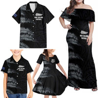 Custom New Zealand Football-Towards World Cup 2026 Family Matching Off Shoulder Maxi Dress and Hawaiian Shirt LT03 - Polynesian Pride