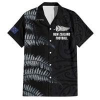 Custom New Zealand Football-Towards World Cup 2026 Family Matching Puletasi and Hawaiian Shirt LT03 Dad's Shirt - Short Sleeve Black - Polynesian Pride