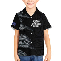 Custom New Zealand Football-Towards World Cup 2026 Family Matching Puletasi and Hawaiian Shirt LT03 Son's Shirt Black - Polynesian Pride