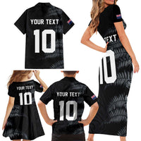 Custom New Zealand Football-Towards World Cup 2026 Family Matching Short Sleeve Bodycon Dress and Hawaiian Shirt LT03 - Polynesian Pride