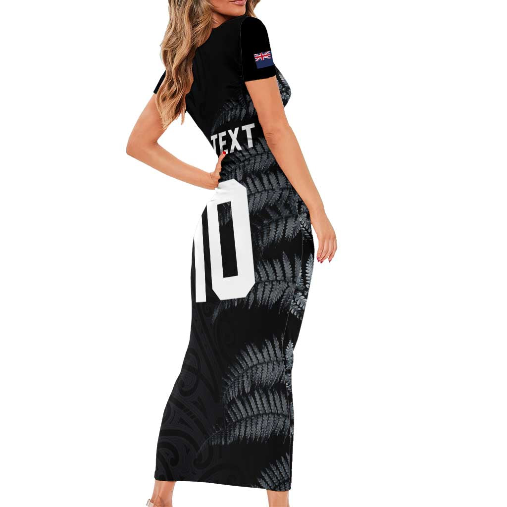 Custom New Zealand Football-Towards World Cup 2026 Family Matching Short Sleeve Bodycon Dress and Hawaiian Shirt LT03 - Polynesian Pride