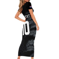 Custom New Zealand Football-Towards World Cup 2026 Family Matching Short Sleeve Bodycon Dress and Hawaiian Shirt LT03 - Polynesian Pride