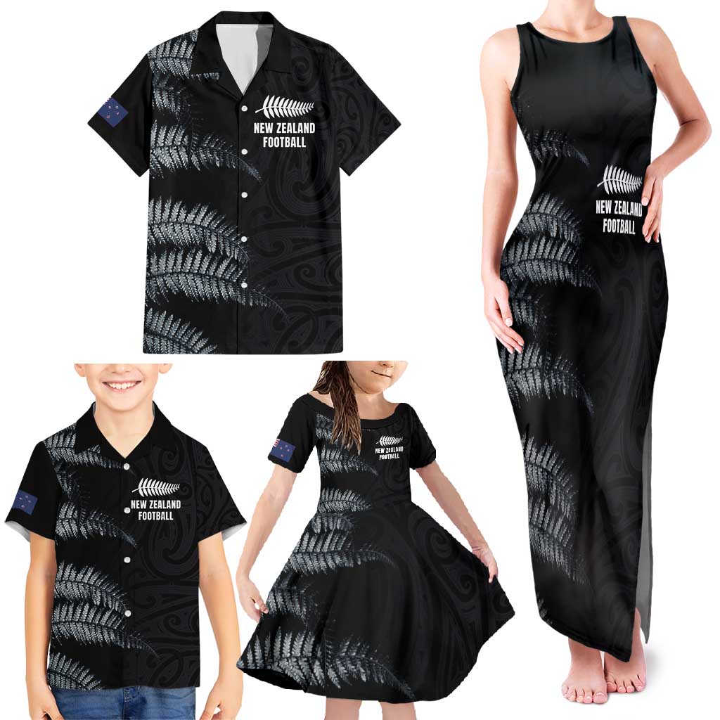 Custom New Zealand Football-Towards World Cup 2026 Family Matching Tank Maxi Dress and Hawaiian Shirt LT03 - Polynesian Pride