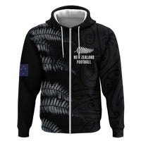 Custom New Zealand Football-Towards World Cup 2026 Hoodie LT03 Zip Hoodie Black - Polynesian Pride