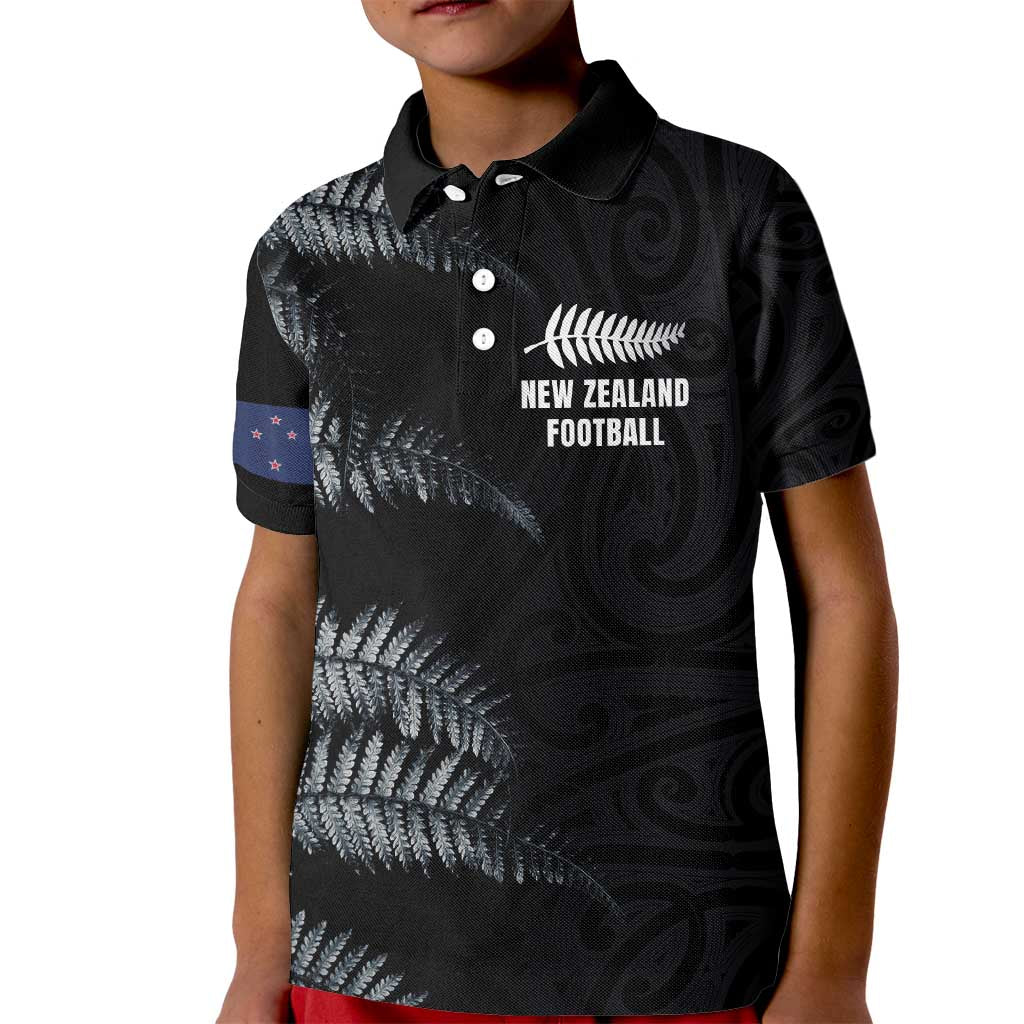 Custom New Zealand Football-Towards World Cup 2026 Kid Polo Shirt LT03 Kid Black - Polynesian Pride