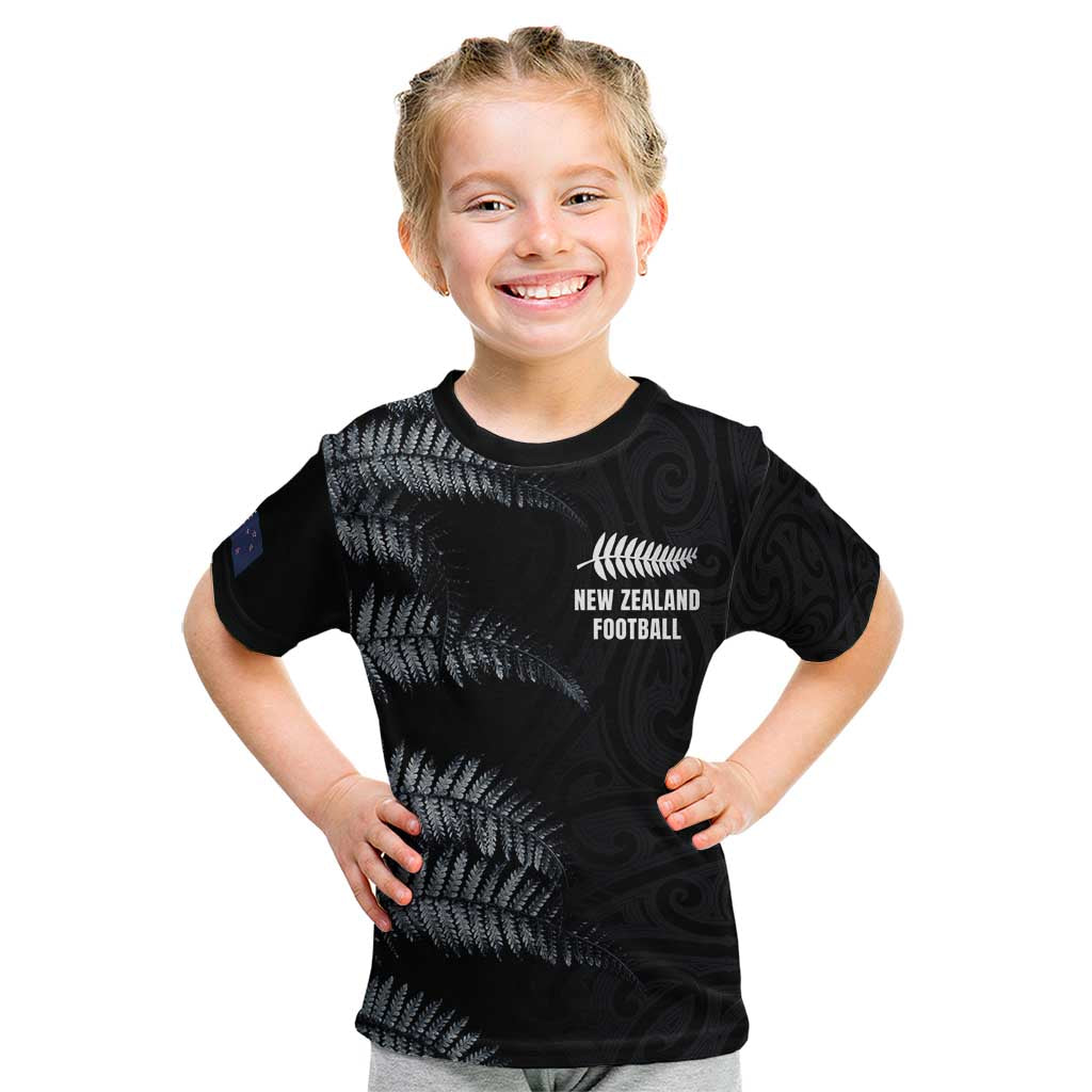 Custom New Zealand Football-Towards World Cup 2026 Kid T Shirt LT03 Black - Polynesian Pride