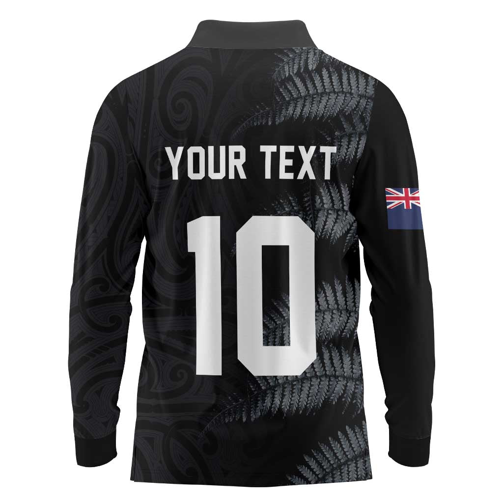Custom New Zealand Football-Towards World Cup 2026 Long Sleeve Polo Shirt LT03 - Polynesian Pride