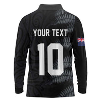Custom New Zealand Football-Towards World Cup 2026 Long Sleeve Polo Shirt LT03 - Polynesian Pride
