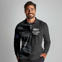 Custom New Zealand Football-Towards World Cup 2026 Long Sleeve Polo Shirt LT03 - Polynesian Pride