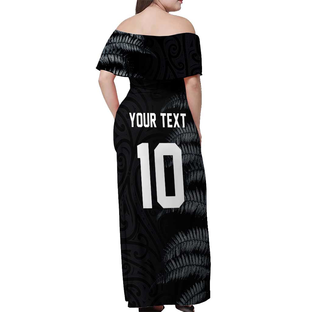 Custom New Zealand Football-Towards World Cup 2026 Off Shoulder Maxi Dress LT03 - Polynesian Pride