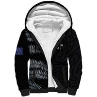 Custom New Zealand Football-Towards World Cup 2026 Sherpa Hoodie LT03 Unisex Black - Polynesian Pride