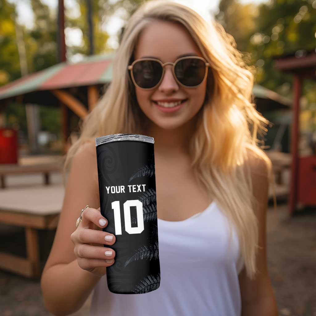 Custom New Zealand Football-Towards World Cup 2026 Skinny Tumbler LT03 - Polynesian Pride