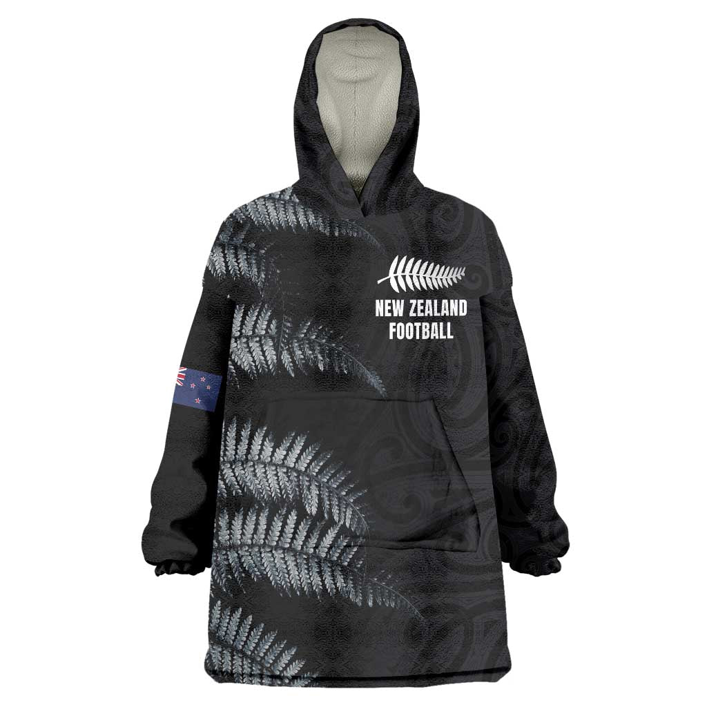 Custom New Zealand Football-Towards World Cup 2026 Wearable Blanket Hoodie LT03 One Size Black - Polynesian Pride