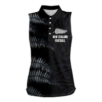 Custom New Zealand Football-Towards World Cup 2026 Women Sleeveless Polo Shirt LT03 Female Black - Polynesian Pride