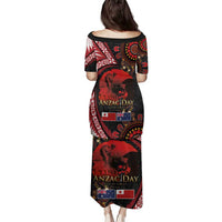 Tonga and Australia ANZAC Day Family Matching Puletasi and Hawaiian Shirt Aboriginal and Ngatu Art Pattern - Gallipoli Lest We Forget LT03 - Polynesian Pride