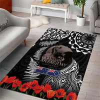 New Zealand and Cook Islands ANZAC Day Area Rug Gallipoli Lest We Forget Tatau Art Tribal and Maori Tattoo with Fern LT03 - Polynesian Pride