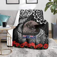 New Zealand and Cook Islands ANZAC Day Blanket Gallipoli Lest We Forget Tatau Art Tribal and Maori Tattoo with Fern LT03 - Polynesian Pride