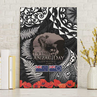 New Zealand and Cook Islands ANZAC Day Canvas Wall Art Gallipoli Lest We Forget Tatau Art Tribal and Maori Tattoo with Fern LT03 Without Frame Black - Polynesian Pride