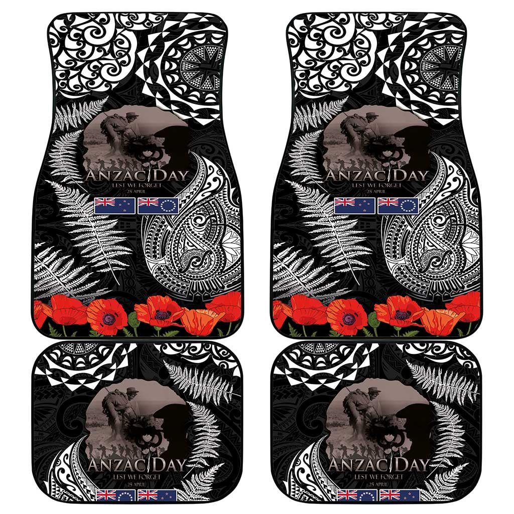 New Zealand and Cook Islands ANZAC Day Car Mats Gallipoli Lest We Forget Tatau Art Tribal and Maori Tattoo with Fern LT03 - Polynesian Pride