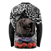 New Zealand and Cook Islands ANZAC Day Long Sleeve Shirt Gallipoli Lest We Forget Tatau Art Tribal and Maori Tattoo with Fern LT03 - Polynesian Pride