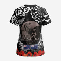 New Zealand and Cook Islands ANZAC Day Scrub Top Gallipoli Lest We Forget Tatau Art Tribal and Maori Tattoo with Fern LT03 - Polynesian Pride