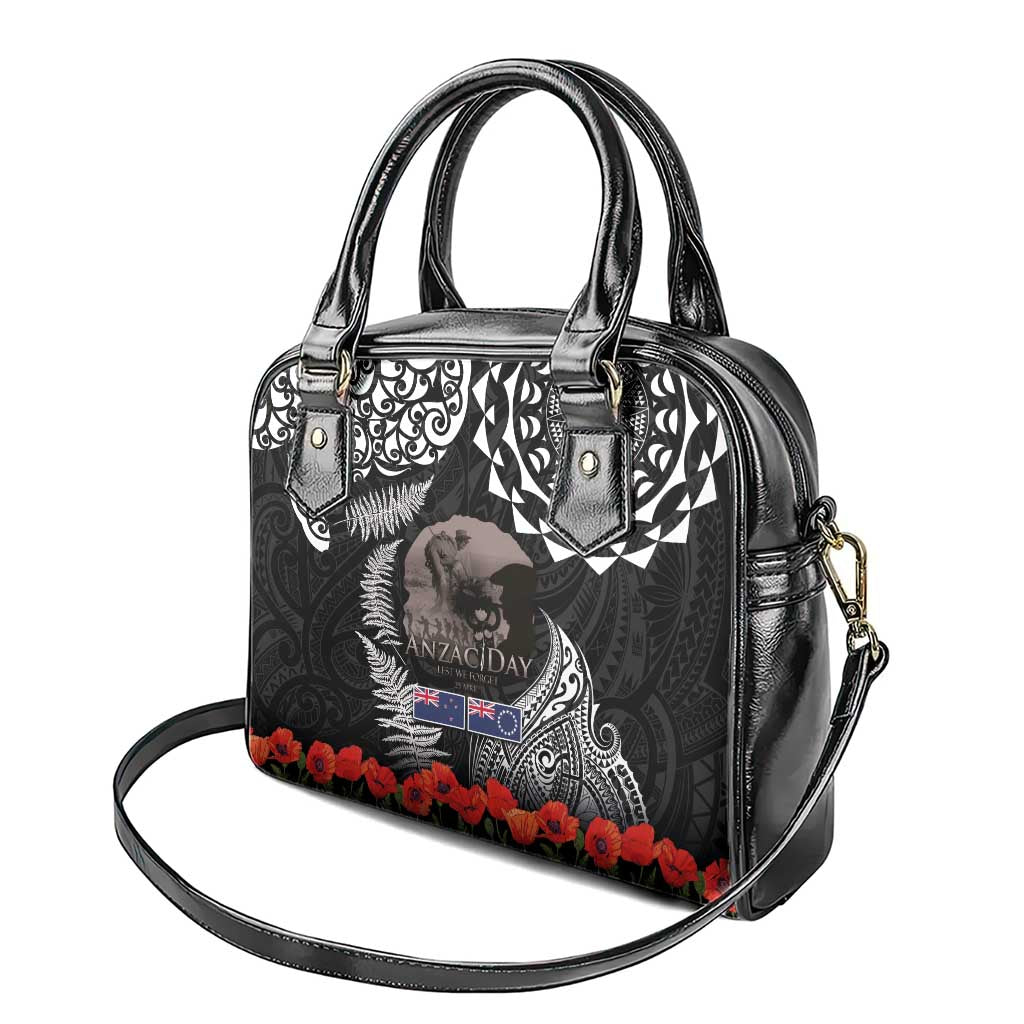 New Zealand and Cook Islands ANZAC Day Shoulder Handbag Gallipoli Lest We Forget Tatau Art Tribal and Maori Tattoo with Fern LT03 - Polynesian Pride