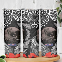 New Zealand and Cook Islands ANZAC Day Skinny Tumbler Gallipoli Lest We Forget Tatau Art Tribal and Maori Tattoo with Fern LT03 - Polynesian Pride