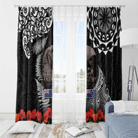 New Zealand and Cook Islands ANZAC Day Window Curtain Gallipoli Lest We Forget Tatau Art Tribal and Maori Tattoo with Fern LT03 - Polynesian Pride
