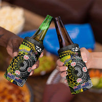 New Zealand and Cook Islands Together 4 in 1 Can Cooler Tumbler Tatau Art Tribal Pattern-Maori Tattoo with Fern and Paua Shell LT03 - Polynesian Pride