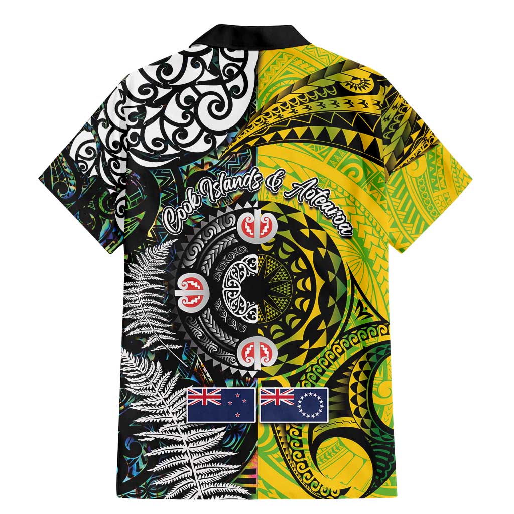 New Zealand and Cook Islands Together Family Matching Mermaid Dress and Hawaiian Shirt Tatau Art Tribal Pattern-Maori Tattoo with Fern and Paua Shell LT03 - Polynesian Pride