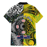 New Zealand and Cook Islands Together Family Matching Mermaid Dress and Hawaiian Shirt Tatau Art Tribal Pattern-Maori Tattoo with Fern and Paua Shell LT03 - Polynesian Pride