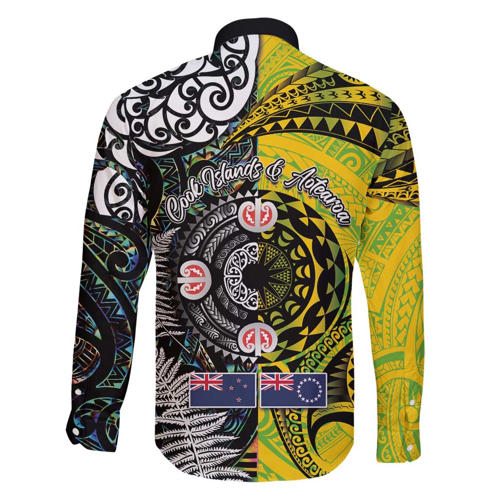 New Zealand and Cook Islands Together Family Matching Mermaid Dress and Hawaiian Shirt Tatau Art Tribal Pattern-Maori Tattoo with Fern and Paua Shell LT03 - Polynesian Pride