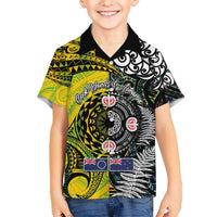 New Zealand and Cook Islands Together Hawaiian Shirt Tatau Art Tribal Pattern-Maori Tattoo with Fern and Paua Shell LT03 - Polynesian Pride