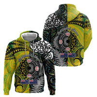 New Zealand and Cook Islands Together Hoodie Tatau Art Tribal Pattern-Maori Tattoo with Fern and Paua Shell LT03 - Polynesian Pride