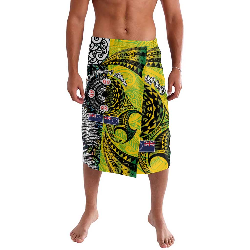New Zealand and Cook Islands Together Lavalava Tatau Art Tribal Pattern-Maori Tattoo with Fern and Paua Shell LT03 Art - Polynesian Pride