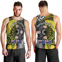 New Zealand and Cook Islands Together Men Tank Top Tatau Art Tribal Pattern-Maori Tattoo with Fern and Paua Shell LT03 - Polynesian Pride